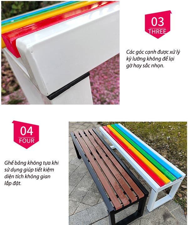 Khám phá đặc điểm của ghế băng công cộng không tựa