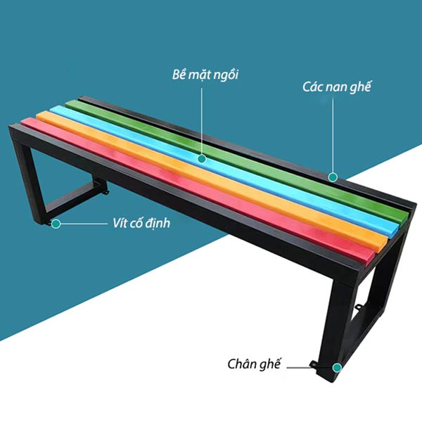 Các bộ phận chính cấu tạo nên ghế băng dài