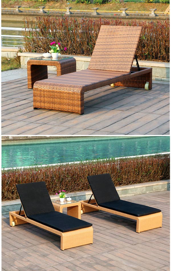 Mẫu ghế tắm nắng mây nhựa có nhiều màu sắc