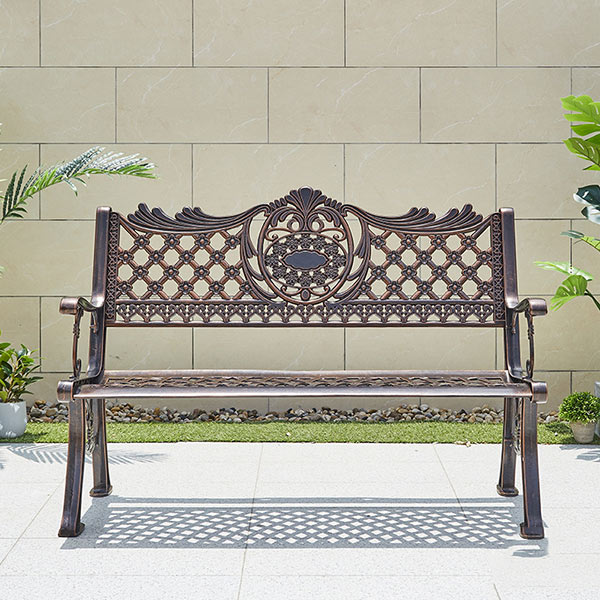 Mẫu ghế công viên họa tiết đẹp bằng nhôm đúc