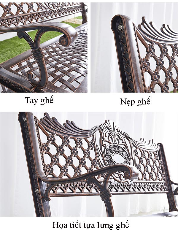 Đặc điểm thiết kế của mẫu ghế nhôm đúc ngoài trời