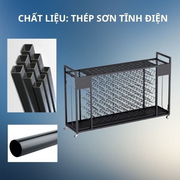 Khung kệ để dù sản xuất hoàn toàn từ thép sơn tĩnh điện
