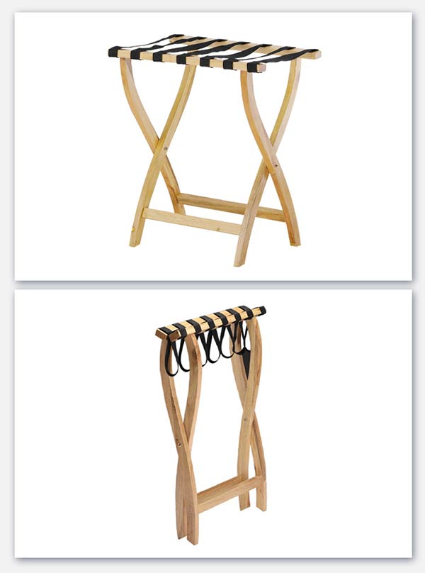 Thiết kế gấp gọn của kệ để hành lý khách sạn