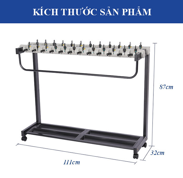 Kích thước giá để ô dù cỡ lớn, nhiều đầu cắm