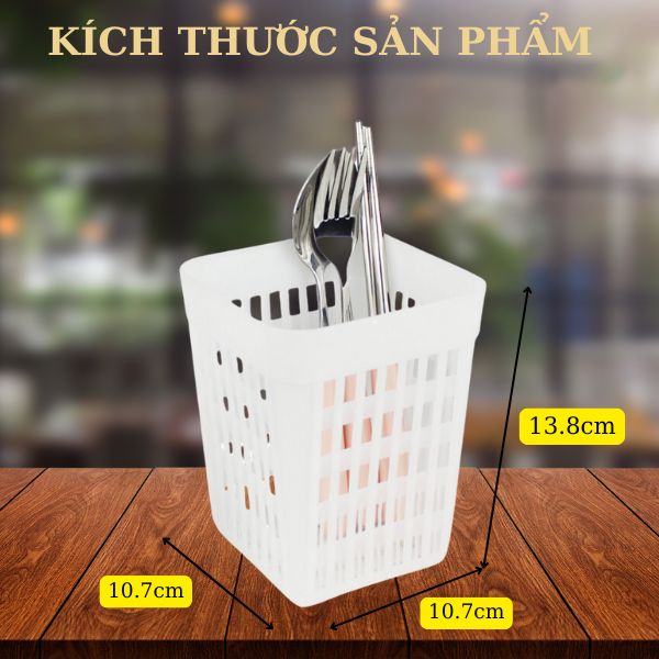 Chi tiết kích thước giỏ nhựa bảo quản đũa thìa