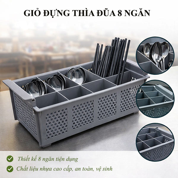 Mẫu giỏ nhựa để đũa thìa tiện lợi, thông minh