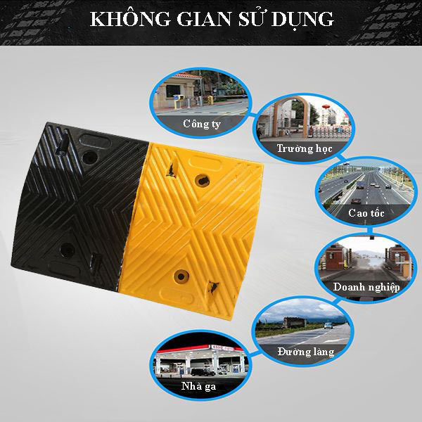 Gờ cao su giảm tốc được sử dụng ở nhiều không gian
