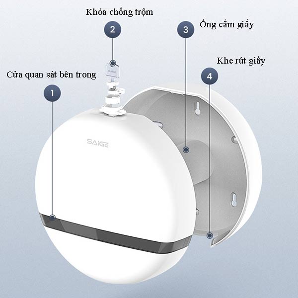 Kết cấu các bộ phận của hộp để giấy vệ sinh