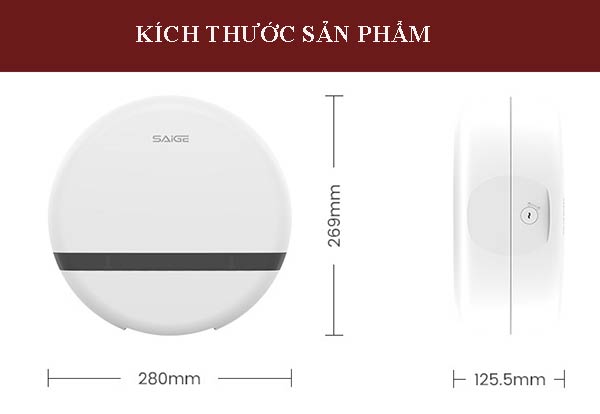 Kích thước hộp nhựa treo tường để giấy vệ sinh