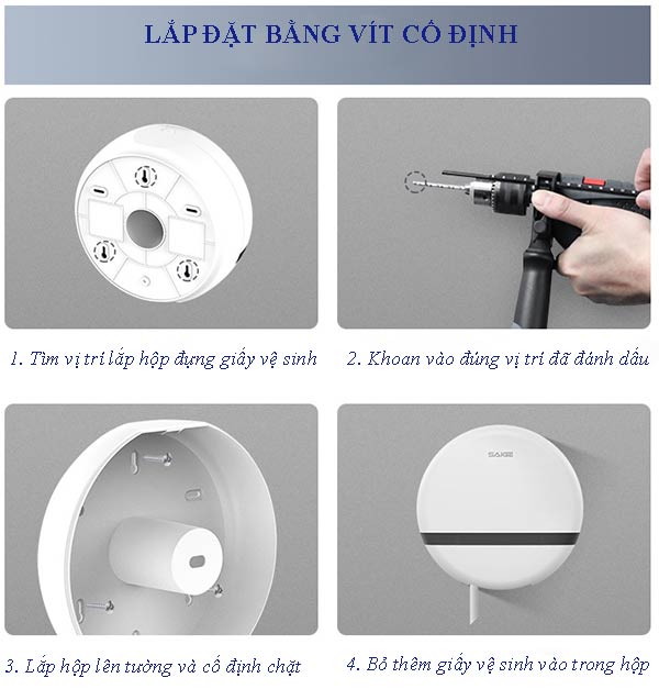 Hướng dẫn lắp đặt hộp đựng giấy lau tay treo tường