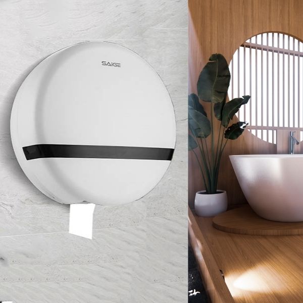 Mẫu hộp đựng giấy vệ sinh hình tròn kiểu dáng đơn giản