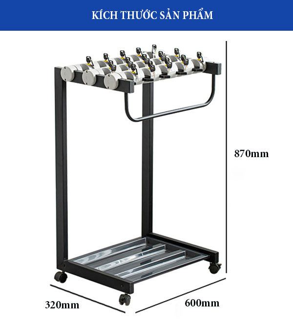 Kích thước kệ để ô dù có khóa