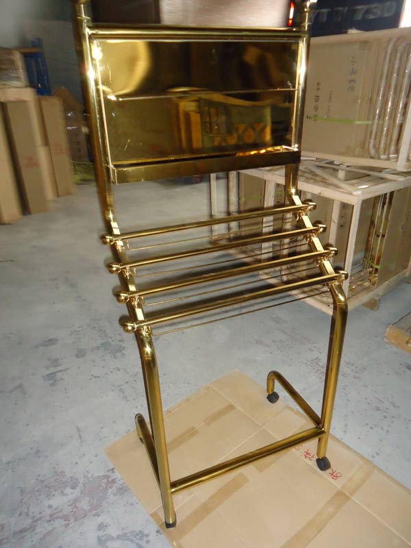 Paloca đang Sale giá tốt với mẫu kệ inox để sách, tạp chí có bánh xe này