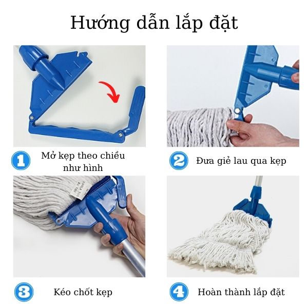 Hướng dẫn cách sử dụng kẹp giẻ bông lau ướt