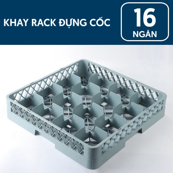 Mẫu rack nhựa 16 ngăn đựng ly rượu