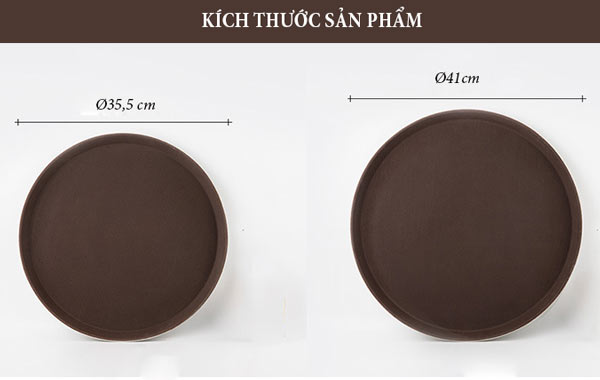 2 kích thước khay phục vụ đồ chống trượt