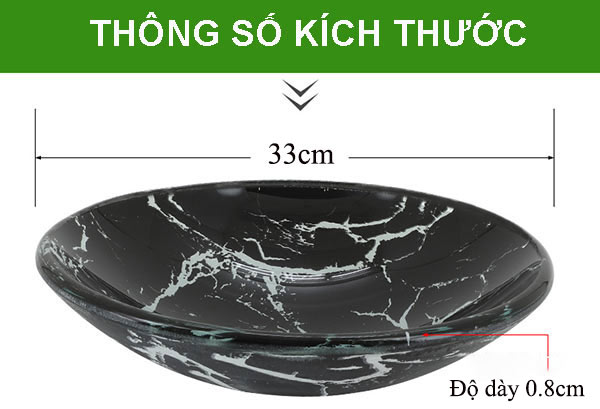 Chi tiết kích thước khay thủy tinh đặt trên thùng rác