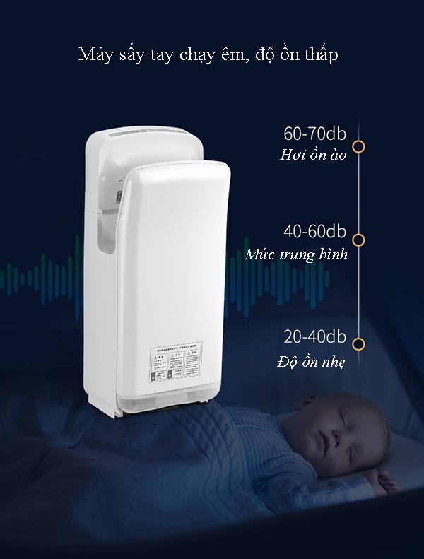 Máy sấy khô tay công nghệ mới, giảm ồn tối đa