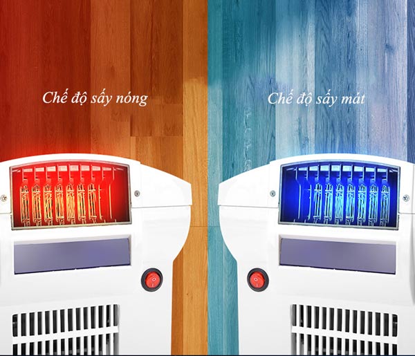 Máy có 2 chức năng sấy tay bằng chế độ nóng - lạnh
