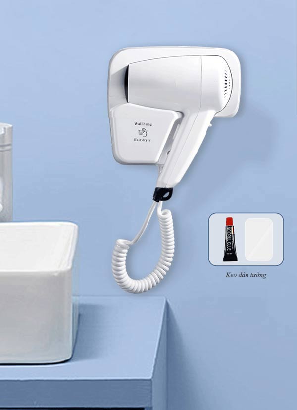Mẫu máy sấy tóc loại treo tường được nhiều khách sạn tin dùng
