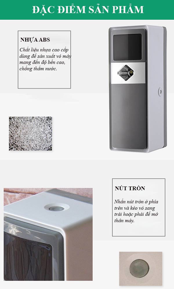 Đặc điểm thiết kế của máy xịt tạo hương thơm phòng
