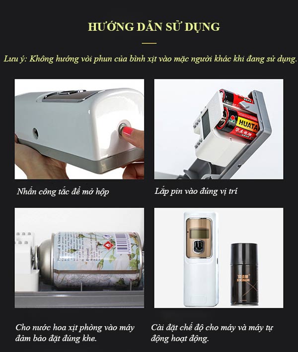 Hướng dẫn thao tác lắp đặt, sử dụng máy xịt phòng