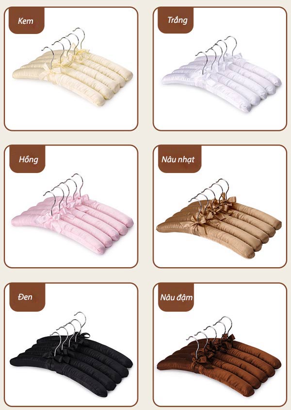 Bảng màu sắc móc treo quần áo phong phú