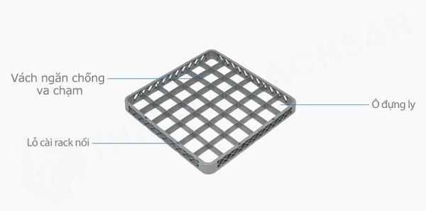 Tham khảo cấu tạo của nối khay rack đựng ly cốc