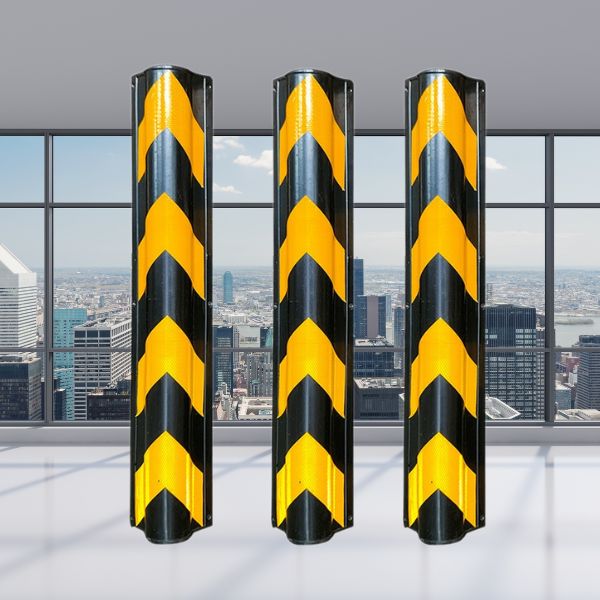 Mẫu ốp góc cao su tròn chéo 80cm có phản quang