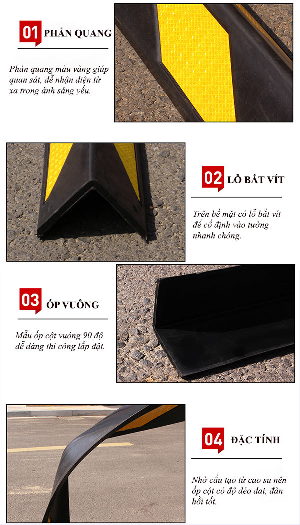 Chi tiết đặc tính của cao su ốp góc vuông Paloca