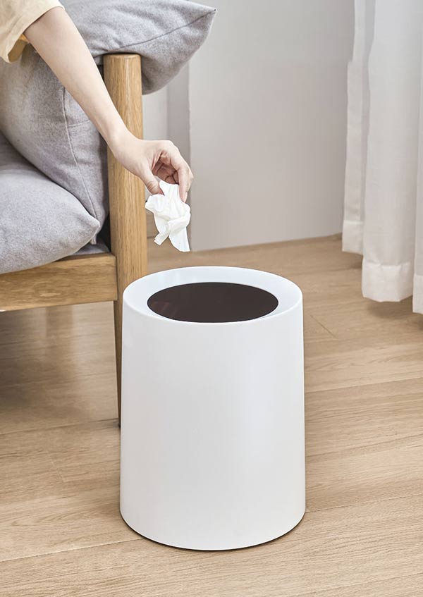 Mẫu thùng rác nhựa 12L không nắp kết cấu 2 lớp