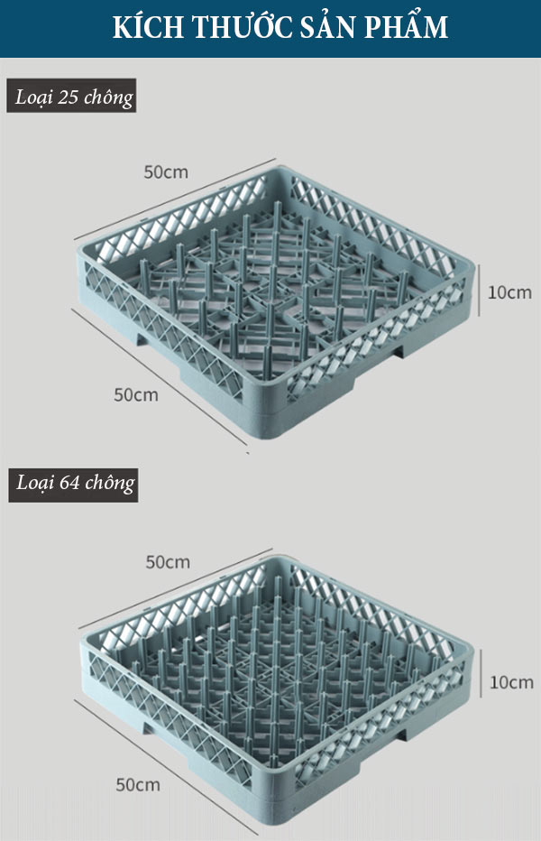 Tham khảo nhanh kích thước khay rack đựng bát đĩa bằng nhựa