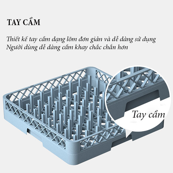 Các chi tiết cấu tạo của rack nhựa đựng bát đĩa