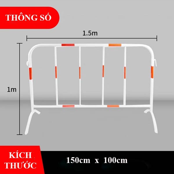 Cụ thể kích thước mỗi hàng rào chắn