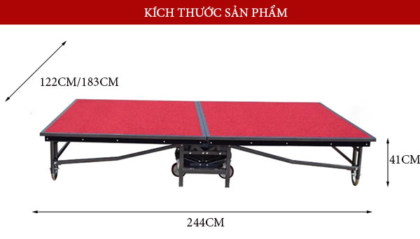Chi tiết kích thước mẫu sâu khấu lắp ghép cho sự kiện