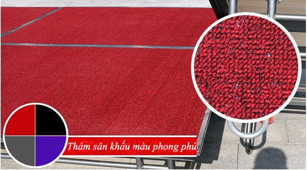 Cận cảnh mặt thảm trên bục sân khấu