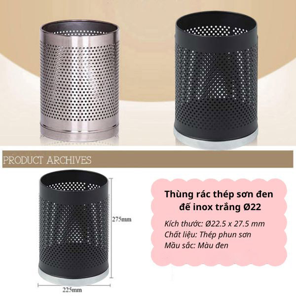 Kích thước thùng rác dập lỗ văn phòng