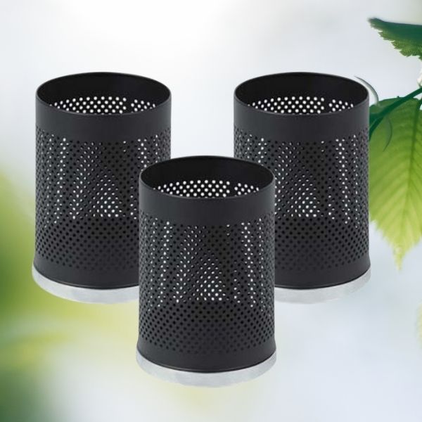 Mẫu thùng rác văn phòng không nắp màu đen