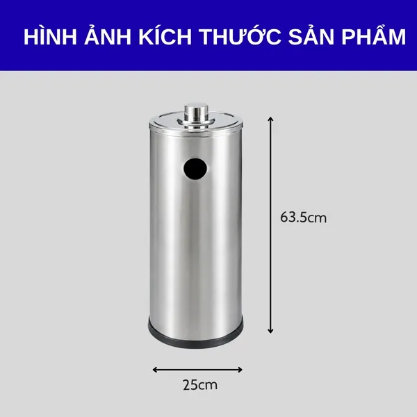 Kích thước thùng inox đựng rác thải pin