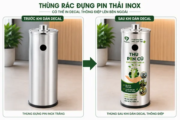 Paloca nhận thiết kế decal dán lên thùng đựng pin
