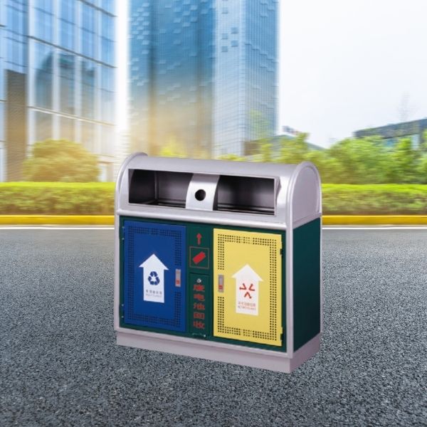 Thùng rác 2 ngăn loại lớn dùng tại khu vực công cộng