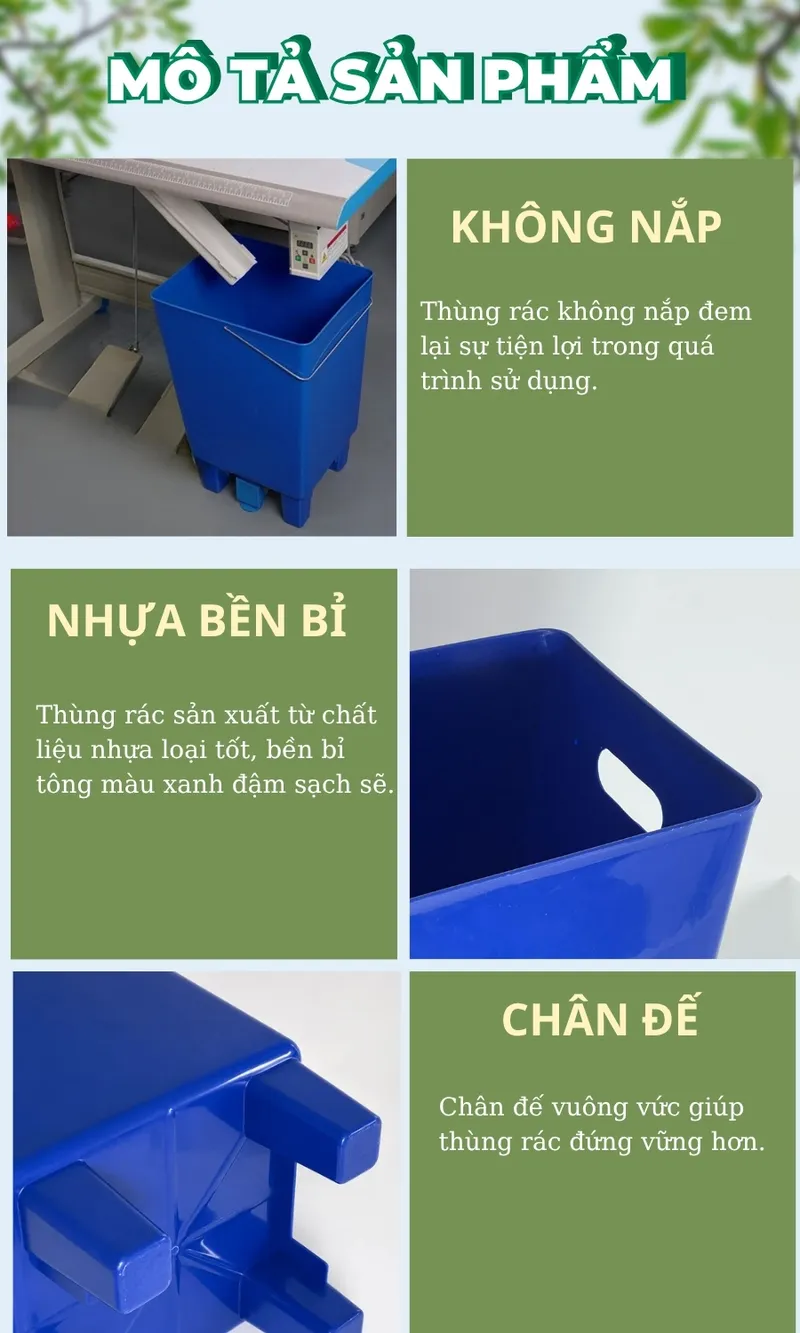 Chi tiết đặc điểm cấu tạo thùng rác máy may