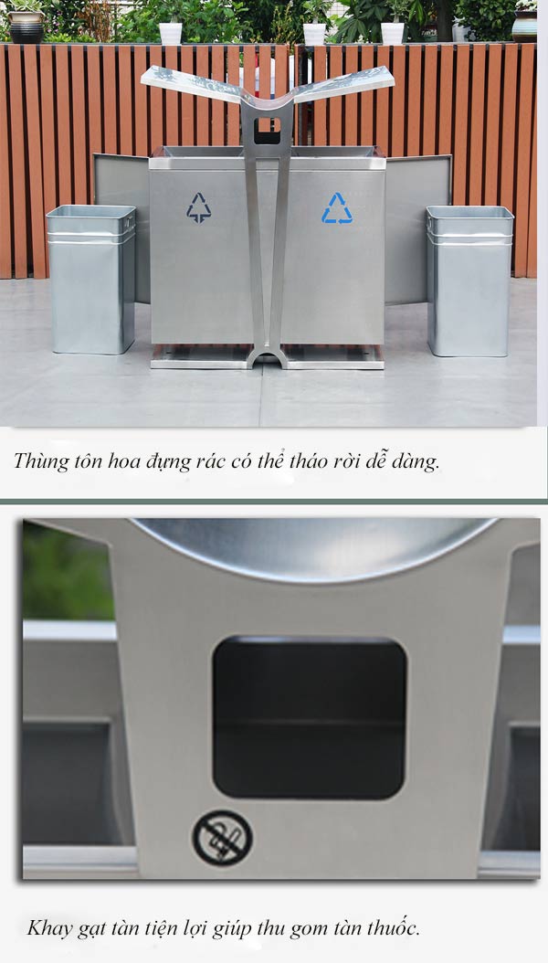 Đặc điểm thiết kế thùng rác 2 ngăn