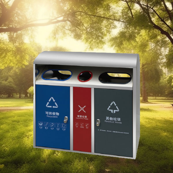 Thùng rác inox phân loại 3 ngăn