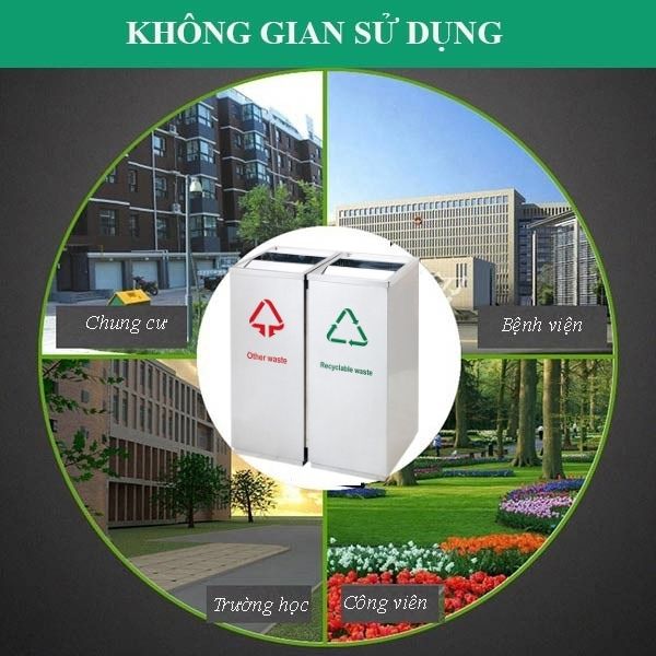 Mẫu thùng rác dùng được ở trong nhà lẫn ngoài trời