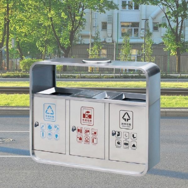 Thiết kế thùng rác 3 ngăn đơn giản, đẹp