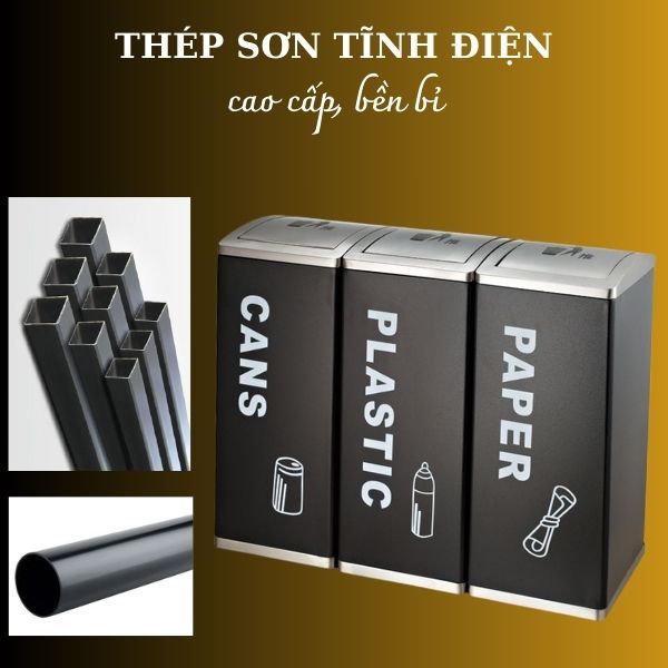 Chất liệu thép cao cấp dùng để sản xuất thùng rác