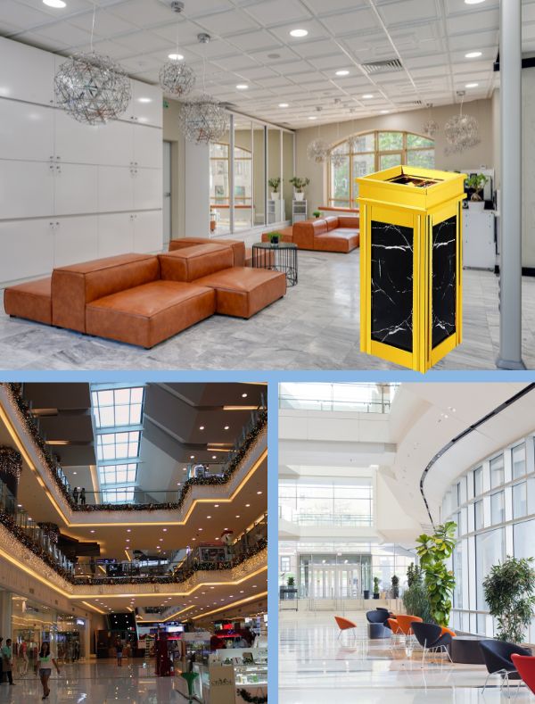 Mẫu thùng rác trang trí được sử dụng ở nhiều không gian