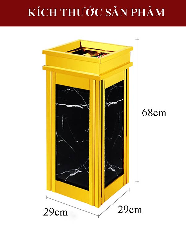Kích thước thùng rác đá hoa cương