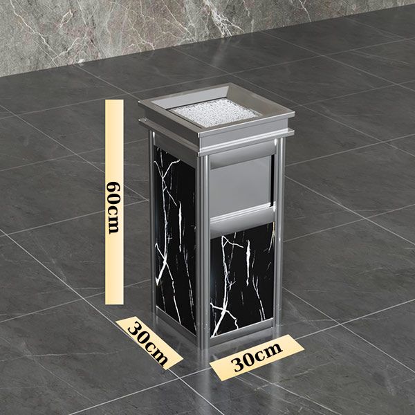 Kích thước thùng rác inox trắng đá đen Paloca cao cấp